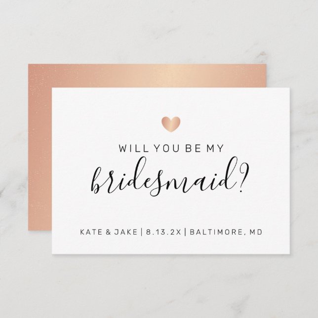 Convite Você Será Minha Cabra De Bridesmaid Confetti Rosa  (Frente/Verso)