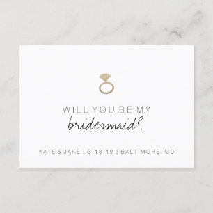 Convite Você Será Minha Carta De Bridesmaid - Anel