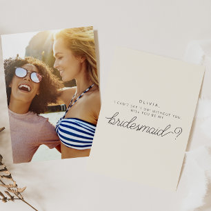 Convite Você será minha carta de Bridesmaid com fotos de v