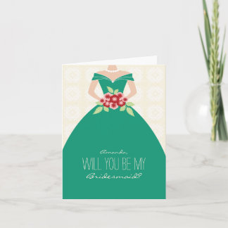 Convite Você Será Minha Carta De Bridesmaid (Eserald Green