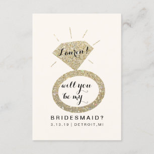 Convite Você Será Minha Carta De Bridesmaid - Glit Diamond