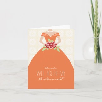 Convite Você Será Minha Carta De Bridesmaid (laranja)?