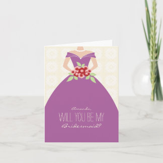 Convite Você Será Minha Carteira De Bridesmaid (Orquídea r
