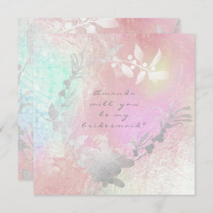 Convite Você Será Minha Cinza De Bridesmaid Prata Pearl Wr