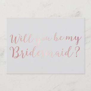 Convite Você será minha Cinza de Rosa de Bridesmaid Scri