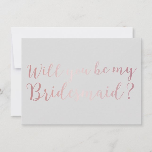 Convite Você será minha Cinza de Rosa de Bridesmaid Script (Frente)