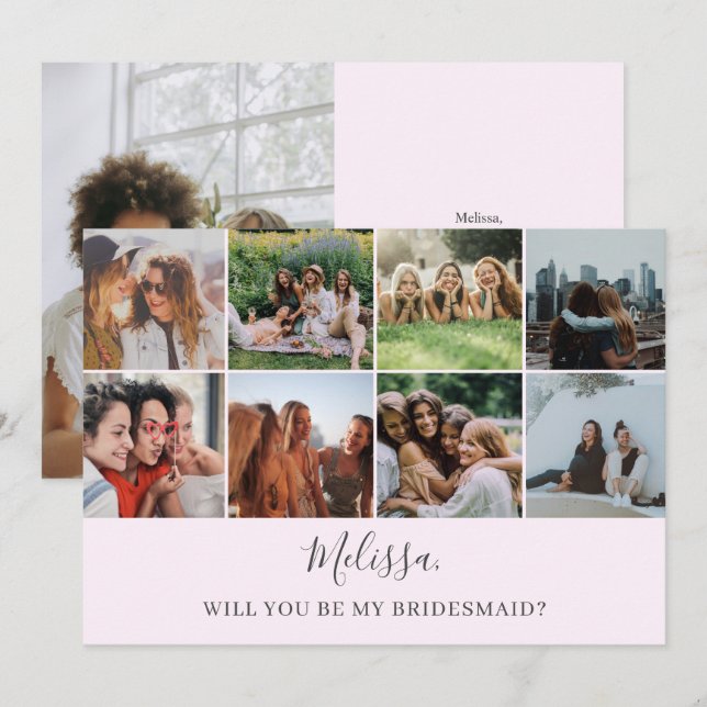 Convite Você Será Minha Colagem De Fotos Moderna Da Brides (Frente/Verso)