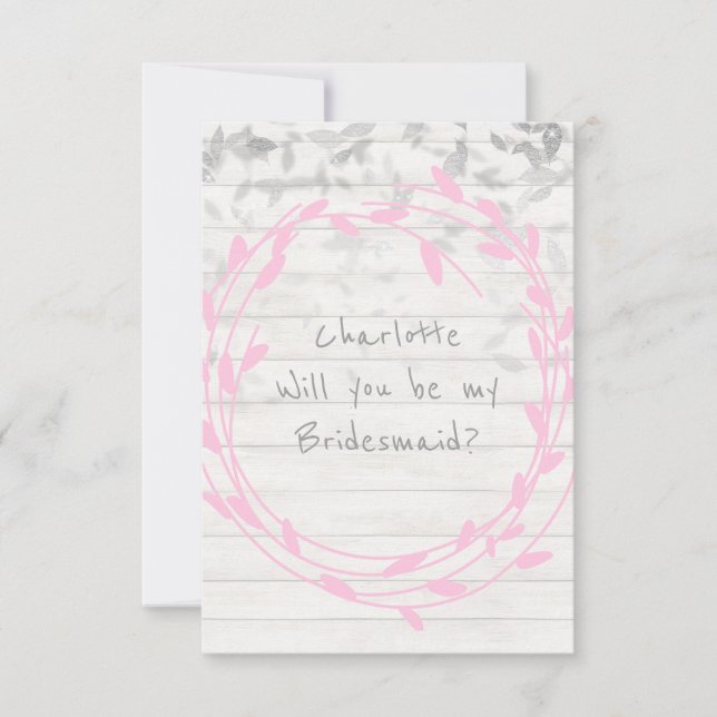 Convite Você Será Minha Colega De Bridesmaid De Madeira Ro (Frente)