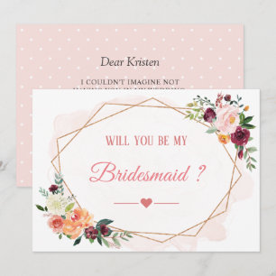 Convite Você Será Minha Colega De Bridesmaid Modern Bloo