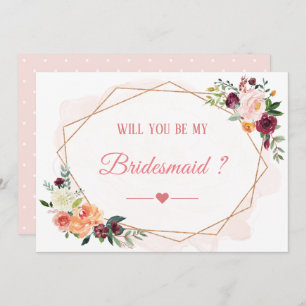 Convite Você Será Minha Colega De Bridesmaid Modern Bloom 