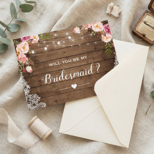 Convite Você Será Minha Colega De Bridesmaid Russo Lace Fl