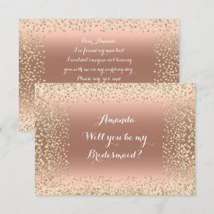 Convite Você Será Minha Colega De Brincas Rosa Dourada C