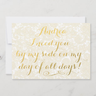 Convite Você Será Minha Colega De Ponta Dourada Calliogr