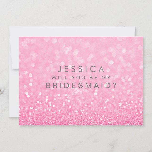 Convite Você Será Minha Colega De Ponta Dourada, Rosa? (Frente)