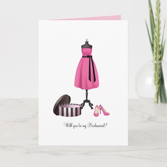 Convite Você será minha dama de Bridesmaid - Chic Card? (Frente)