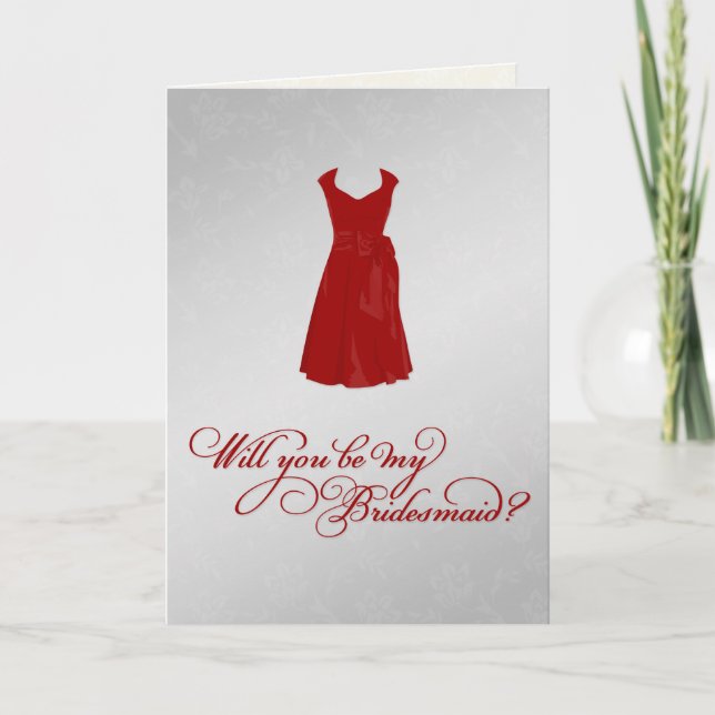 Convite "Você será minha dama de Bridesmaid?" (COR DE DRES (Frente)