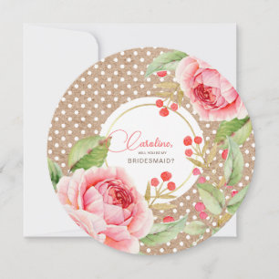 Convite Você será minha dama de Bridesmaid? Flores de Aqua