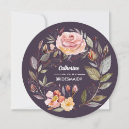 Convite Você será minha dama de Bridesmaid? Flower Wreath