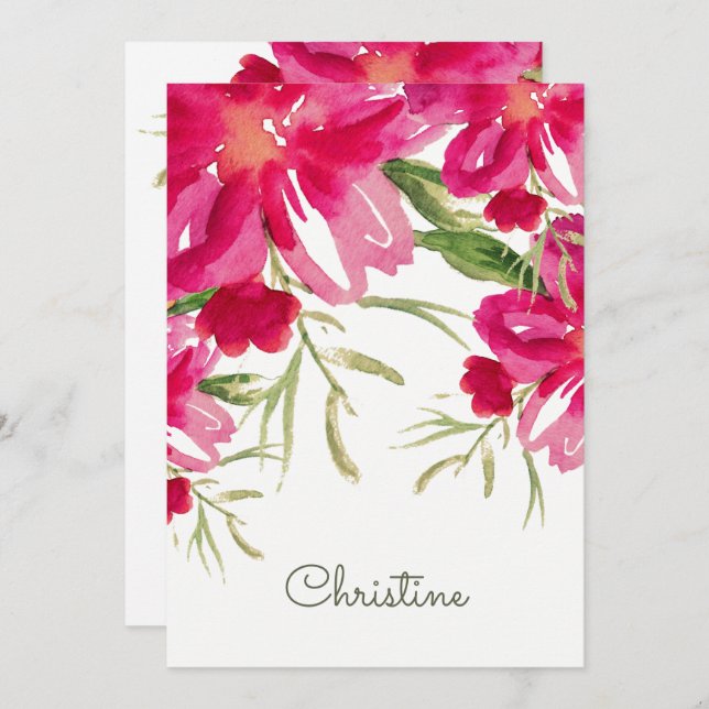 Convite Você será minha dama de Bridesmaid? Fuchsia Green  (Frente/Verso)