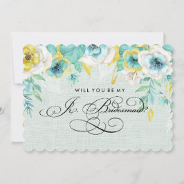 Convite Você será minha dama de Bridesmaid Jr.? Mint Flora