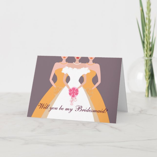 Convite Você será minha dama de Bridesmaid? Partido Bridal (Frente)