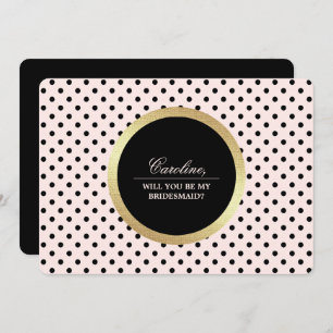 Convite Você será minha dama de Bridesmaid? Pontos pretos 