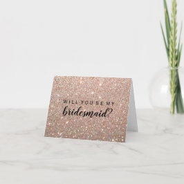 Convite Você será minha dama de Bridesmaid - Rosa Dourada