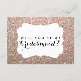 Convite Você será minha dama de Bridesmaid - Rosa Dourada