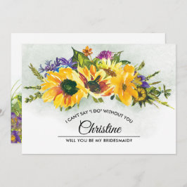 Convite Você será minha dama de Bridesmaid? Summer Meadow 