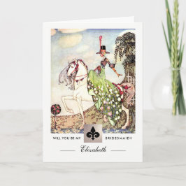 Convite Você será minha dama de Bridesmaid? Vintage Art
