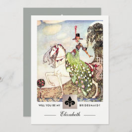 Convite Você será minha dama de Bridesmaid? Vintage Art