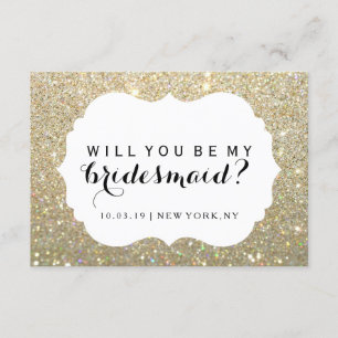 Convite Você será minha dama de cabelos - Dourado vestid