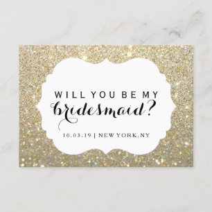 Convite Você será minha dama de cabelos - Dourado vestido