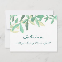 Convite Você Será Minha Dama de Flores Botânica Moderna