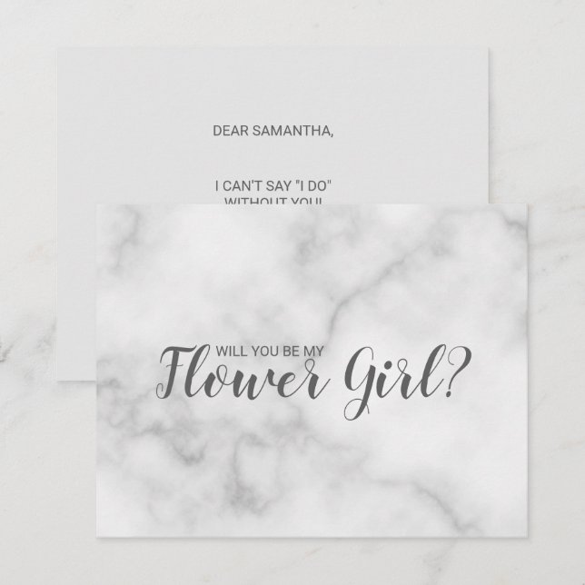 Convite Você Será Minha Dama de Flores? Elegante Roteiro d (Frente/Verso)