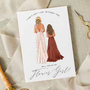 Convite Você Será Minha Dama de Flores? Meninas em Vestido