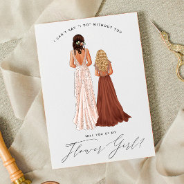 Convite Você Será Minha Dama de Flores? Meninas em Vestido