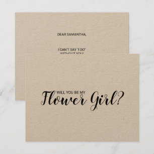 Convite Você Será Minha Dama de Flores? Papel Kraft Rústic