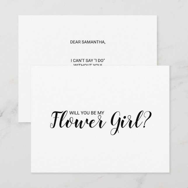 Convite Você Será Minha Dama de Flores? Proposta para Dama (Frente/Verso)