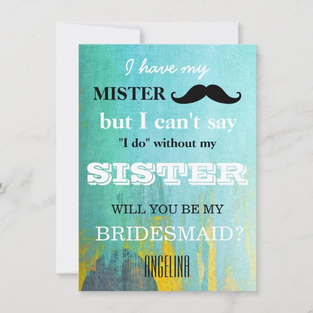 Convite Você será minha dama de honra? (Frente)