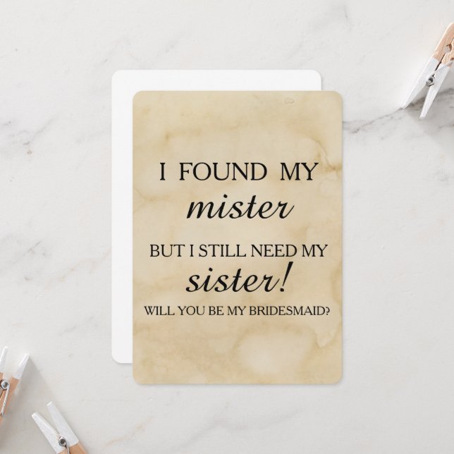 Convite Você será minha dama de honra? (Frente/Verso In Situ)