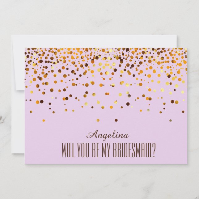 Convite Você será minha dama de honra? (Frente)