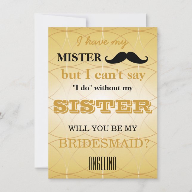 Convite Você será minha dama de honra? (Frente)