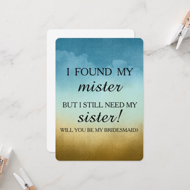 Convite Você será minha dama de honra? (Frente/Verso In Situ)