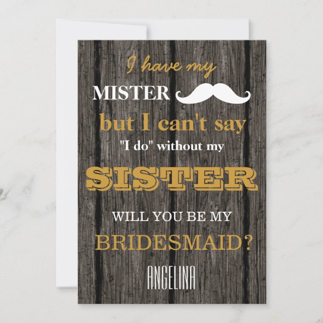 Convite Você será minha dama de honra? (Frente)