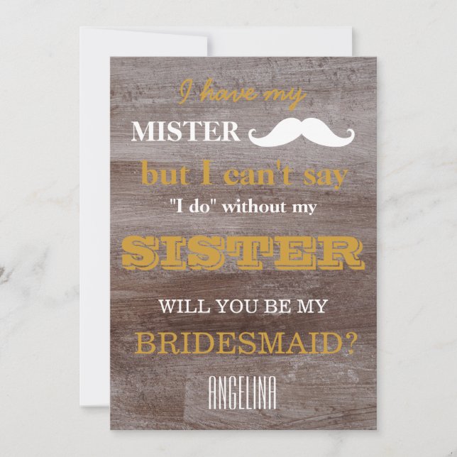 Convite Você será minha dama de honra? (Frente)