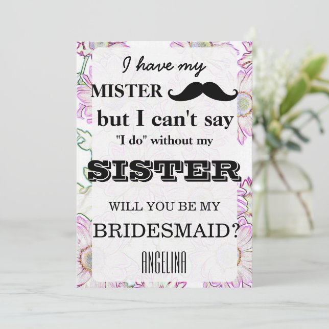 Convite Você será minha dama de honra? (Em pé/Frente)