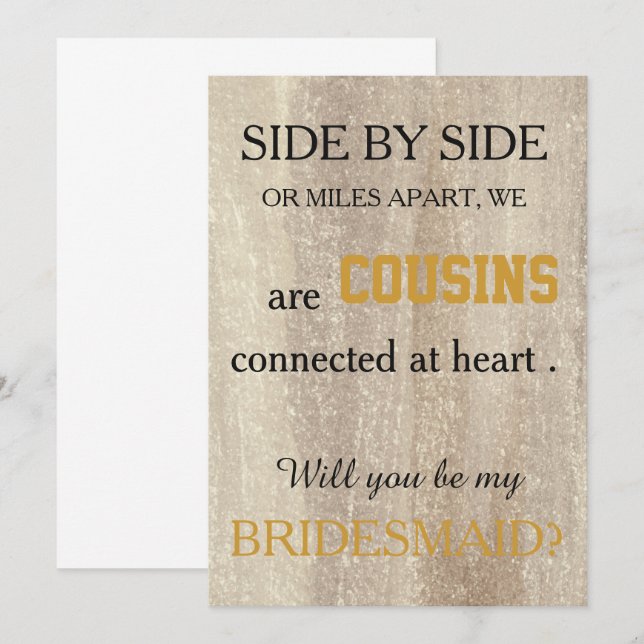 Convite Você será minha dama de honra? (Frente/Verso)