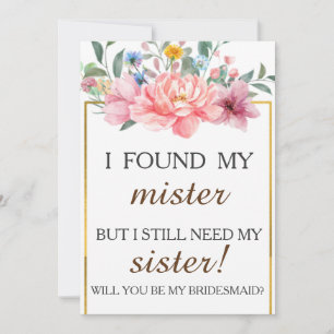 Convite Você será minha dama de honra?