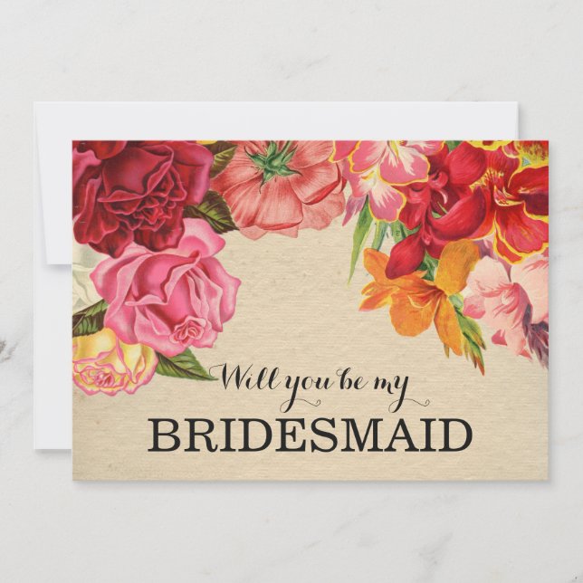 Convite Você será minha dama de honra? (Frente)